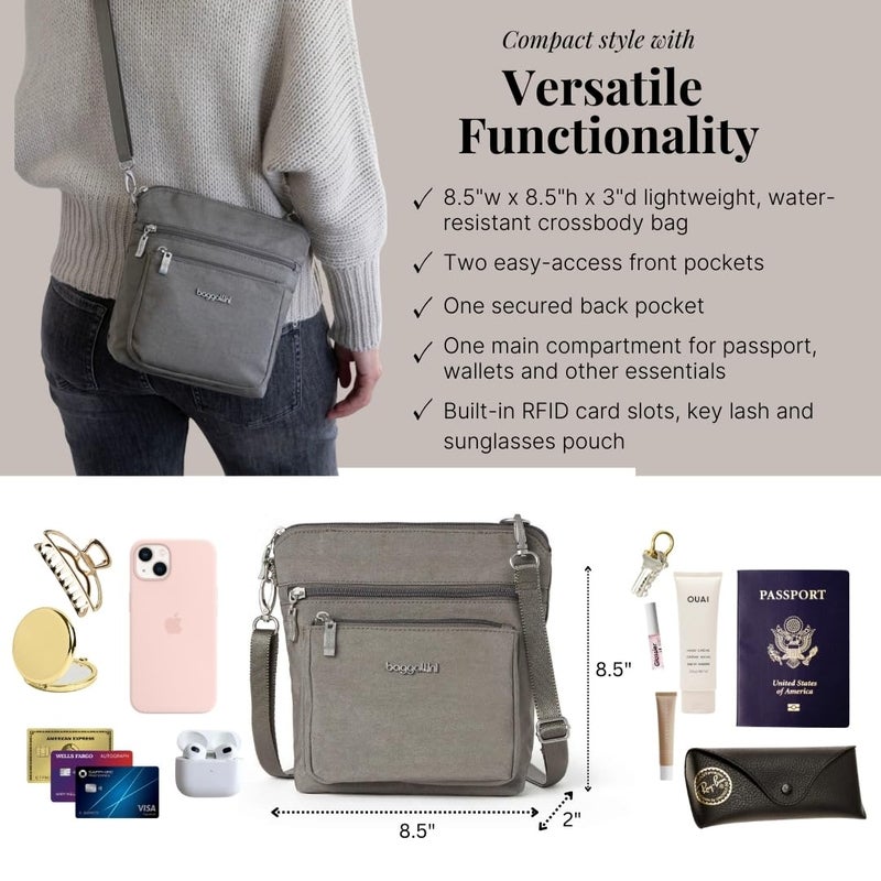 Baggallini Women's Modern Pocket Crossbody, Sterling Shimmer - Image 4