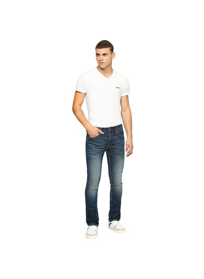 Pepe Jeans - Pepe Jeans Men's Slim Jeans (PM207541Q033_Dark Used_Mid Indigo Blue - Image 1