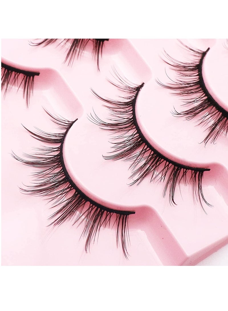 LashesMD Manga Lashes 10 Pairs Natural Look Fluffy False Eyelashes That Look Like Individual Cluster Lashes Soft Wispy Manhua Eyelashes (6D75) - Image 5