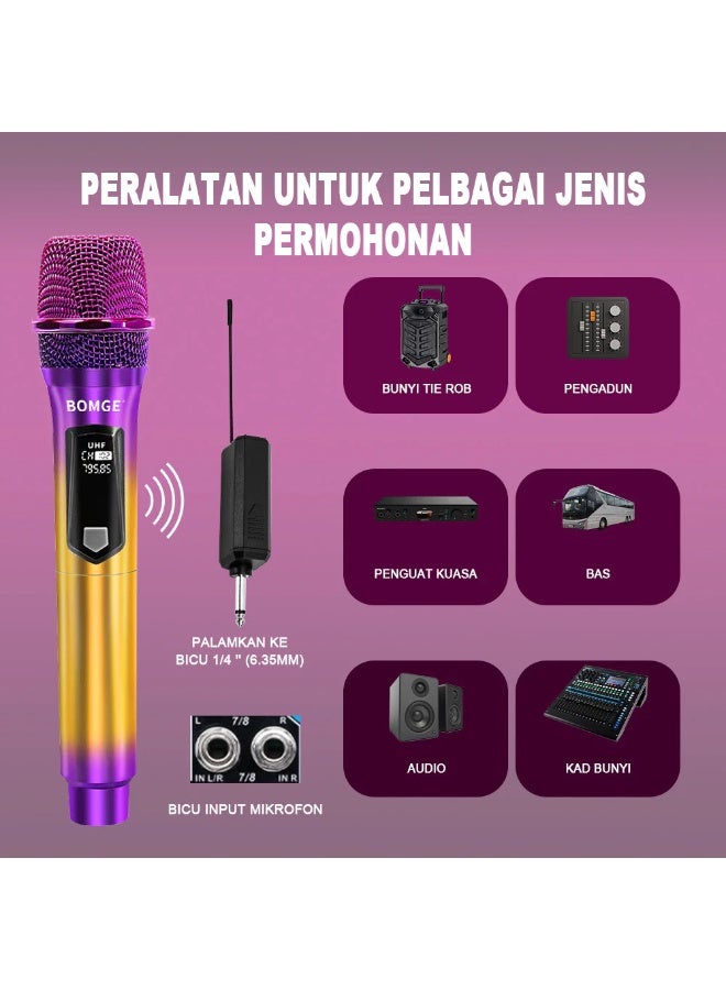 BOMGE 108 UHF Wireless Handheld Microphone with Receiver for Conferences Speeches and Karaoke - Image 4