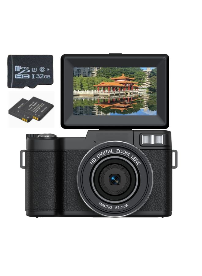 Generic 5K English Version 64 Million Pixel Camera Video Camera Full HD With Flip HD Screen R2H-Body Color:Black Standard English Version-5k  - Image 2