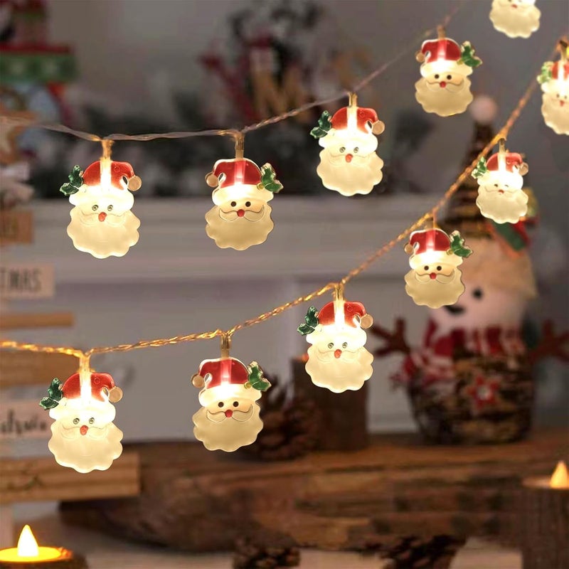 BIGTHREE أضواء خيوط سانتا كلوز LED 20 من BIGTHREE بطول 3 متر - زينة عيد الميلاد تعمل بالبطارية - Image 1