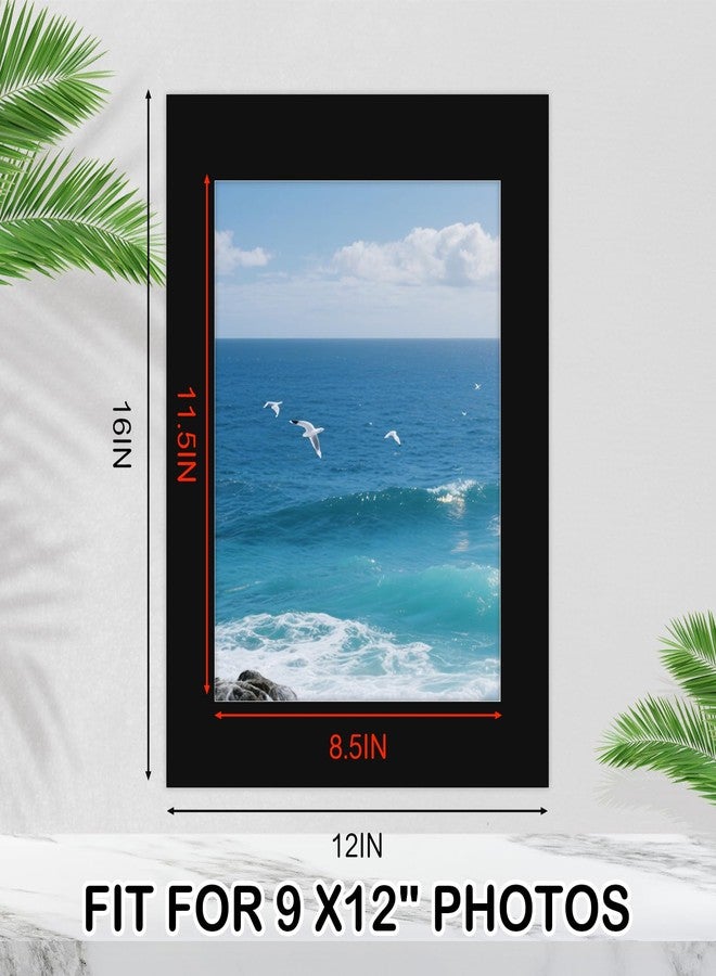 بروديوت مجموعة من 15 إطارًا أسود للصور مقاس 12×16 بوصة، إطارات صور لعرض صور مقاس 9×12 بوصة، إطار صور ذو حواف مشطوفة، مجموعة عرض للصور والمطبوعات والأعمال الفنية - Image 2