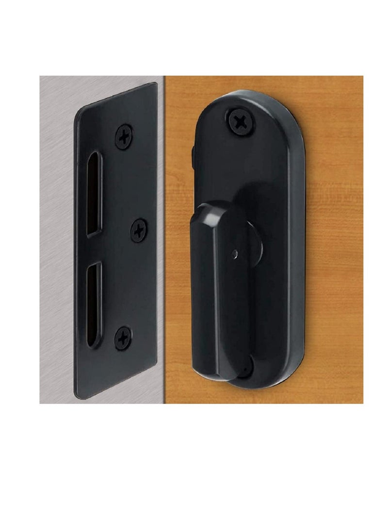 Excefore Anti Theft Sliding Door Latch, Sliding Steel Barn Door, Door Buckle Door Bolt with 90 Degree Latch (Black) - Image 1