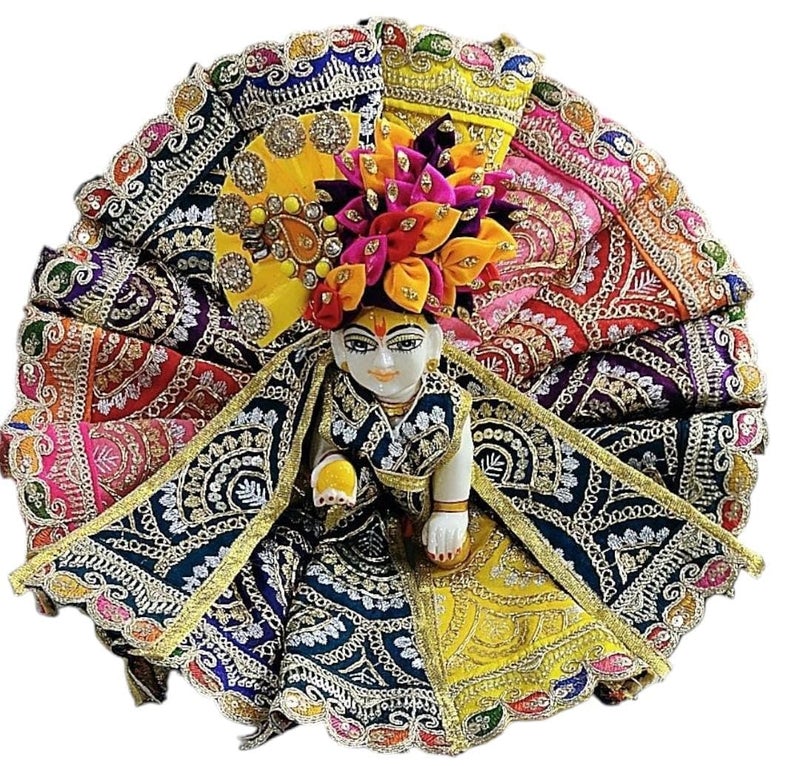 Partish Laddu Gopal Janamashtmi Heavy Dress l Ladoo Gopal Dress l Kanha Ji Dress Size 0 1 2 4 5 6 (Size 5, I) - Image 2