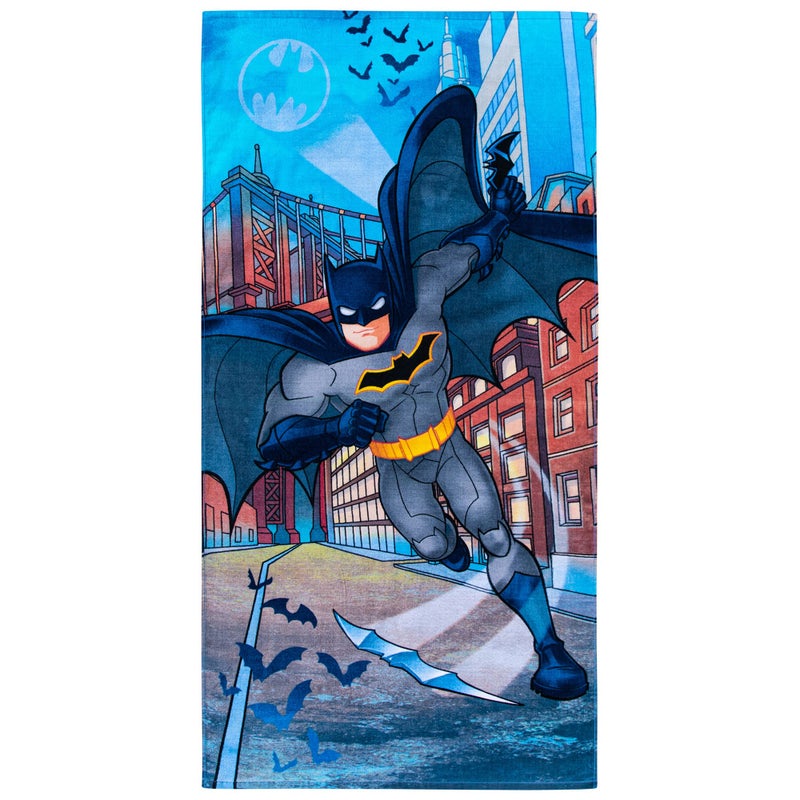Franco Kids Super Soft Cotton Beach Towel 58 in x 28 in Batman DC Comics