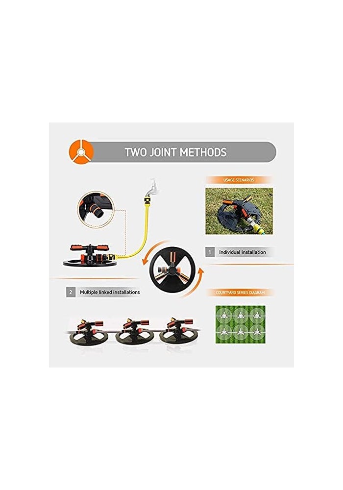 AQ AQSON AQSON 360 Degree Rotating Garden Sprinkler with Adjustable Arms and Quick Connect Adapter - Image 4