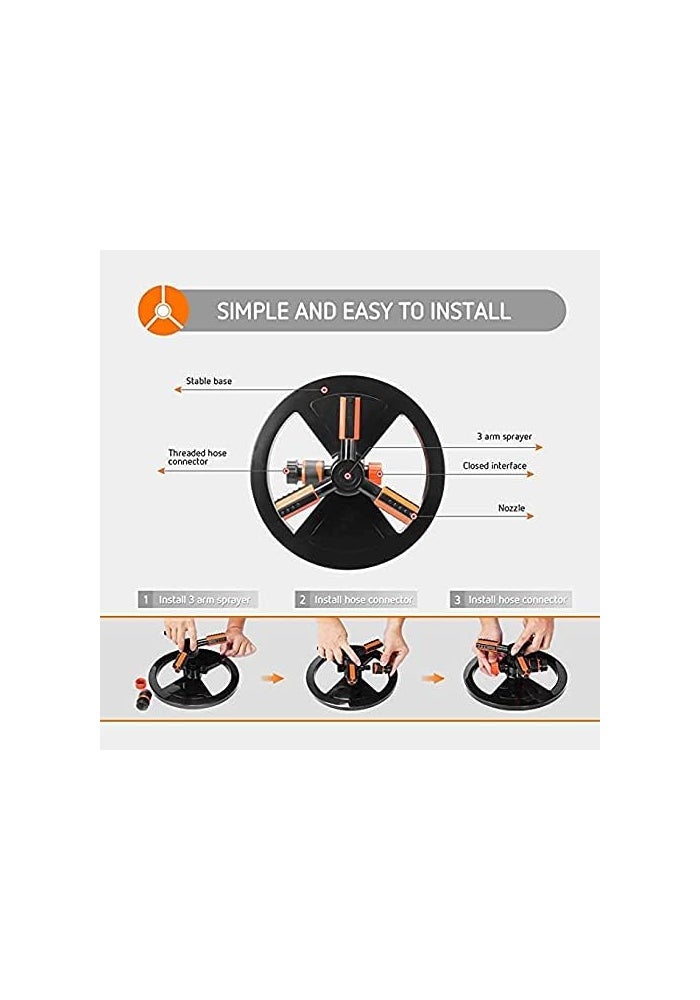 AQ AQSON AQSON 360 Degree Rotating Garden Sprinkler with Adjustable Arms and Quick Connect Adapter - Image 2