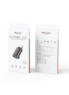 Yesido Yesido GS14 Lightning to USB OTG Adapter Original USB 3.0 Chips Aluminum Alloy Shell for Fast Data Transfer- Black  - Image 1