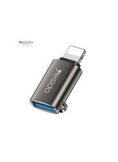 Yesido Yesido GS14 Lightning to USB OTG Adapter Original USB 3.0 Chips Aluminum Alloy Shell for Fast Data Transfer- Black  - Image 2