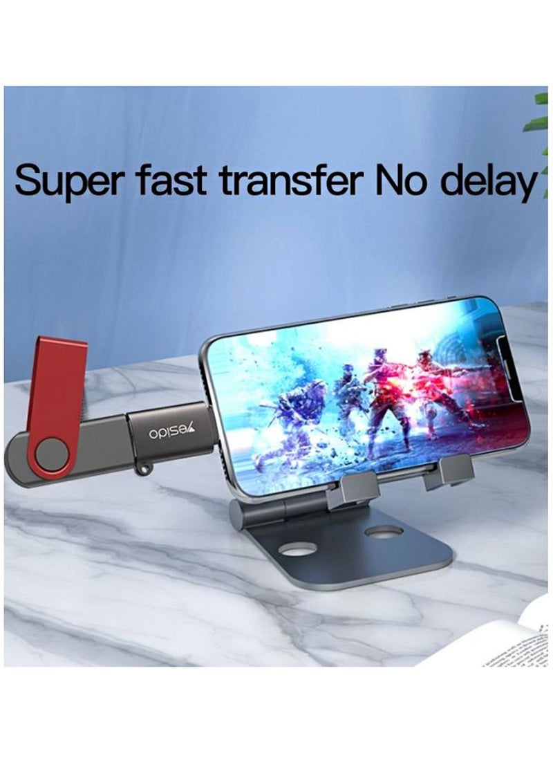 Yesido Yesido GS14 Lightning to USB OTG Adapter Original USB 3.0 Chips Aluminum Alloy Shell for Fast Data Transfer- Black  - Image 5
