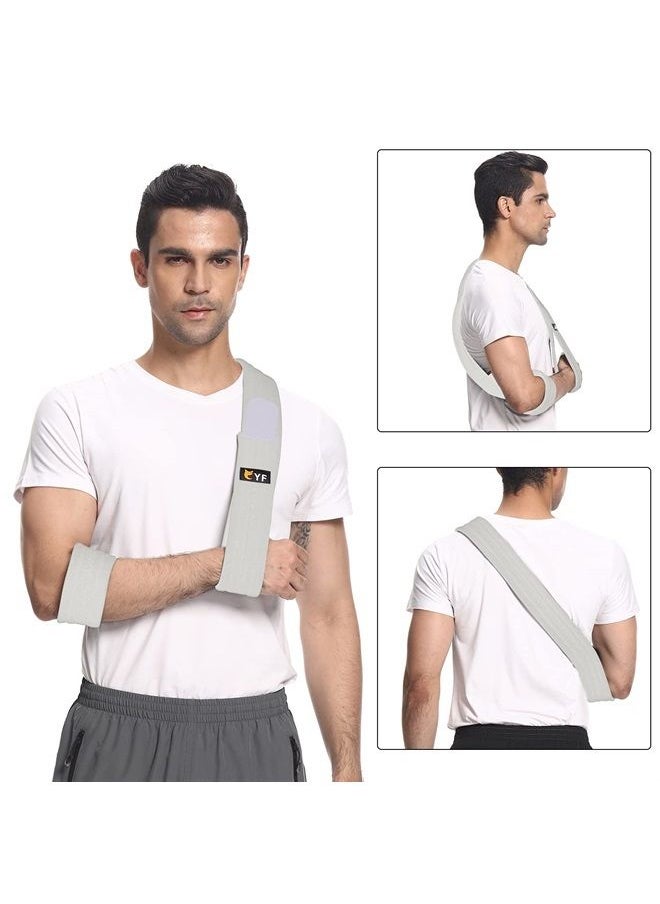 YF - Arm Sling, Effective Shoulder Immobilizer Medical Sling for Rotator Cuff Torn Wrist Elbow Arm Injury, Adjustable Lightweight Comfortable Support Arm Sling for Broken & Fractured Bones, Black - Image 1