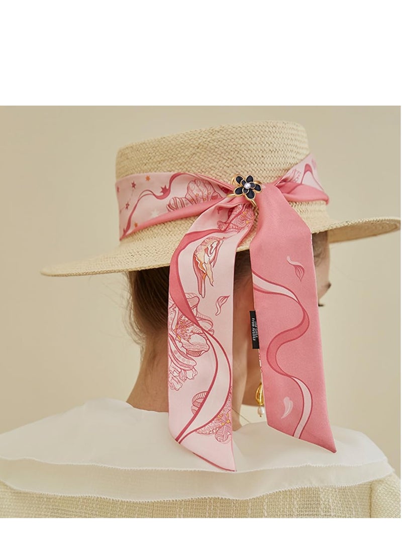 SYOSI Elegant Pearl Floral Scarf Ring Clip Camellia Flower Scarf Buckle for Women Scarf Ring Buckle Women Fashion Metal Shawl Clip Buckle Lady Girls Decoration Accessories(6PCS)  - Image 4