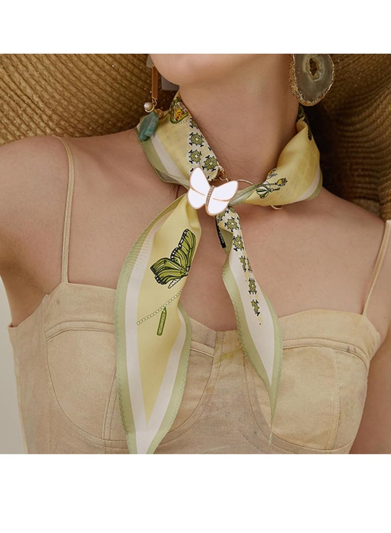 SYOSI Elegant Pearl Floral Scarf Ring Clip Camellia Flower Scarf Buckle for Women Scarf Ring Buckle Women Fashion Metal Shawl Clip Buckle Lady Girls Decoration Accessories(6PCS)  - Image 3