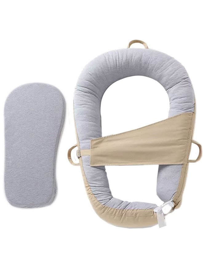 CATANES Baby Newborn Lounger Pillow Bed Unisex Baby  Buckle Beige - Image 3