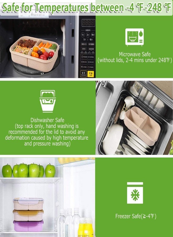 MEVITHS Bento Box for Adults & Kids – 3 Compartment Lunch Box with Leak-Proof Lid – Microwave, Dishwasher & Freezer Safe – Reusable Food Storage Container for School or Work - Image 5