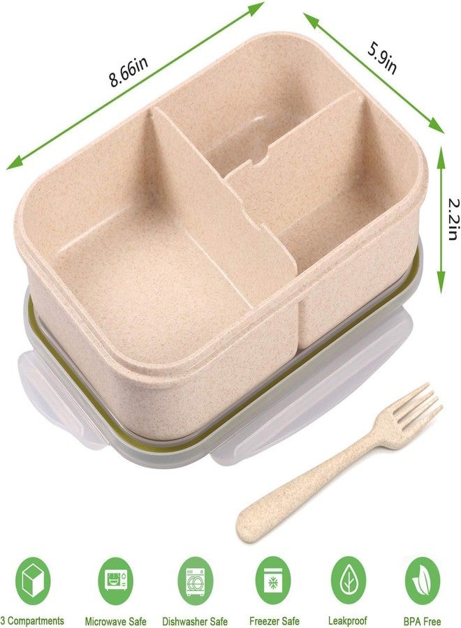 MEVITHS Bento Box for Adults & Kids – 3 Compartment Lunch Box with Leak-Proof Lid – Microwave, Dishwasher & Freezer Safe – Reusable Food Storage Container for School or Work - Image 3