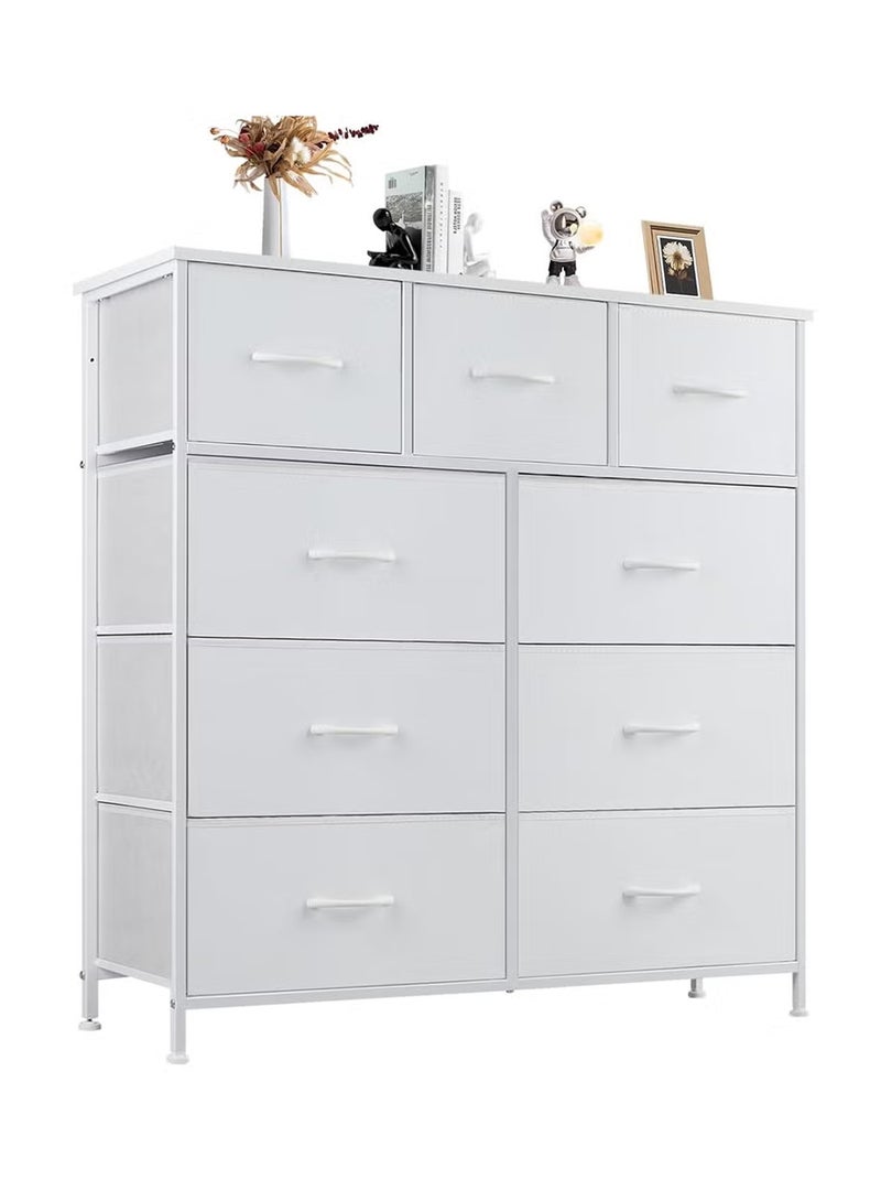 EzzySo Dresser with 9 Drawers Storage Tower Storage Cabinet Bedroom Dresser Wide Storage Chest with Easy Pull Handle  - Image 1
