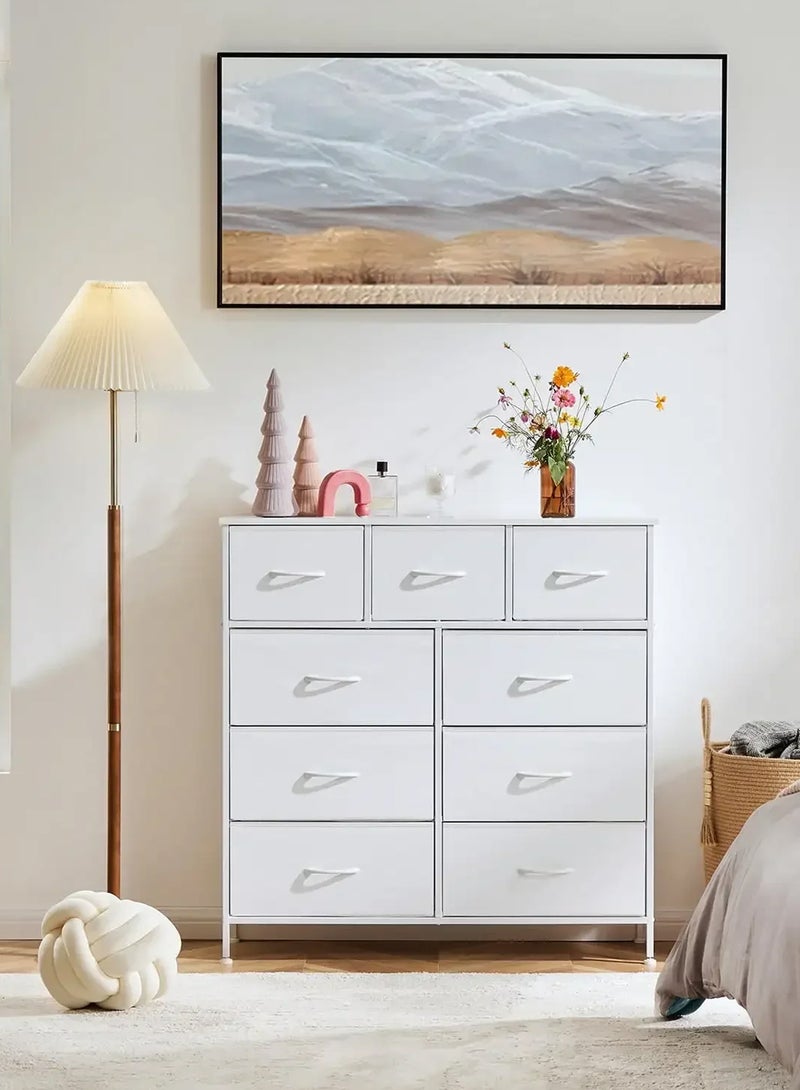 EzzySo Dresser with 9 Drawers Storage Tower Storage Cabinet Bedroom Dresser Wide Storage Chest with Easy Pull Handle  - Image 2