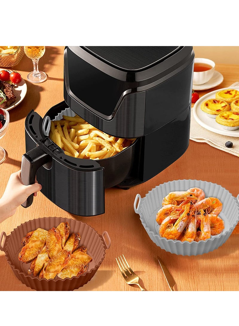 Air Fryer Silicone Pot, 2 Pcs Liners Food Safe Non-Stick Accessories, Reusable Basket Kitchen Oven Round Tray for 3 to 5 Qt Airfryer - Image 3