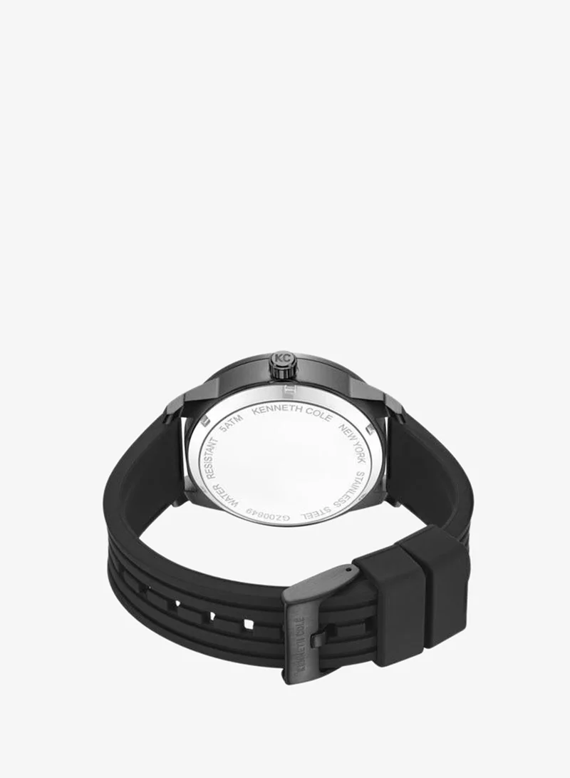 Kenneth Cole New York  Skyscrapper Men's 44mm Automatic Watch with Black Dial & Silicone Strap for Men | Best Price UAE