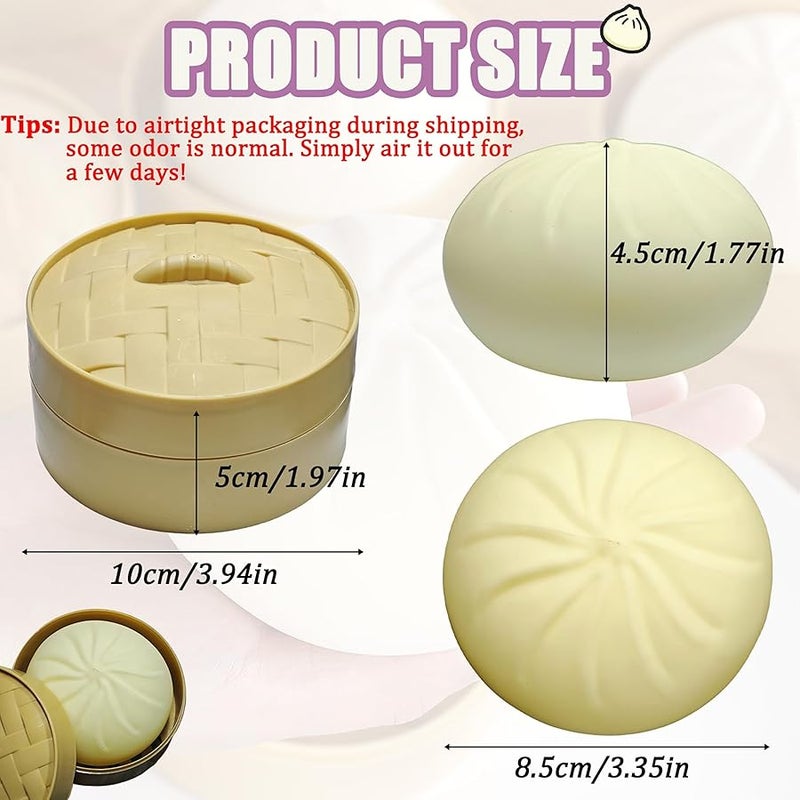 PMDYBY Giant Dumpling Squishy, Squishy Dumpling Toy, Mystery Jumbo DumplingSquishy, Cute Anxiety Relief Fidget Toy, Soft Squeeze Decompression Dough for Adults & Teens(Off-White) - Image 4