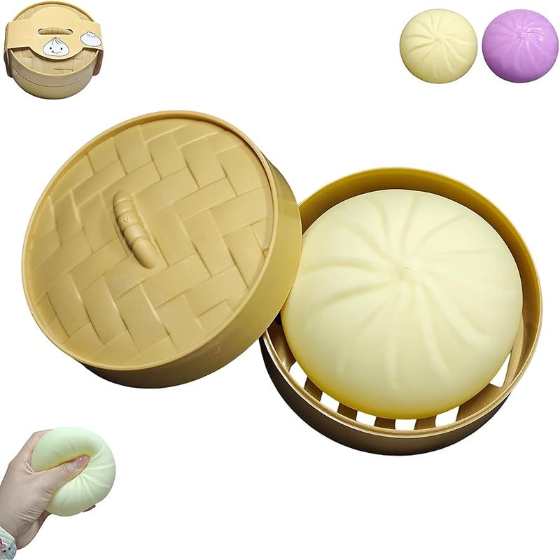 PMDYBY Giant Dumpling Squishy, Squishy Dumpling Toy, Mystery Jumbo DumplingSquishy, Cute Anxiety Relief Fidget Toy, Soft Squeeze Decompression Dough for Adults & Teens(Off-White) - Image 1