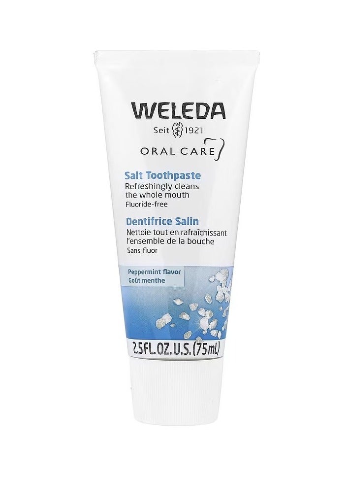 ويليدا العناية بالفم، معجون أسنان بالملح، خالي من الفلورايد، بنكهة النعناع، ​​75 مل (2.5 أونصة سائلة)