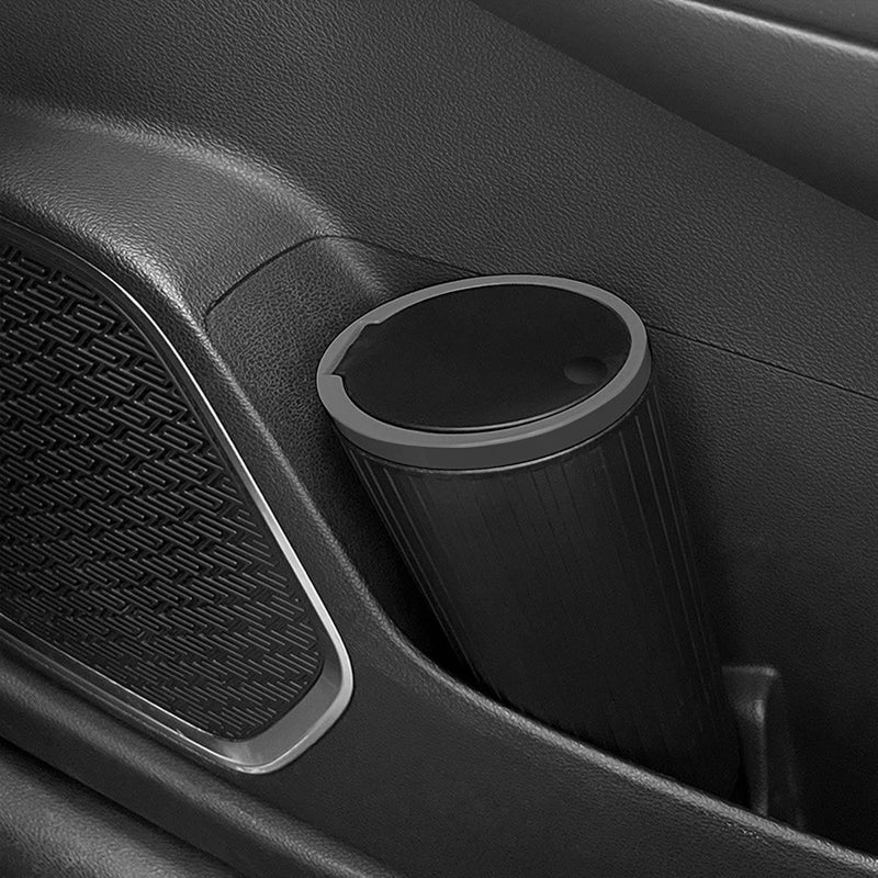 Soko CarBin Mini Car Trash Can with Lid, Small Portable Garbage Bin, Car Accessories, Leakproof Vehicle Cup Holder Waste Storage for Car, Home, Kitchen, Office - Black - Image 3