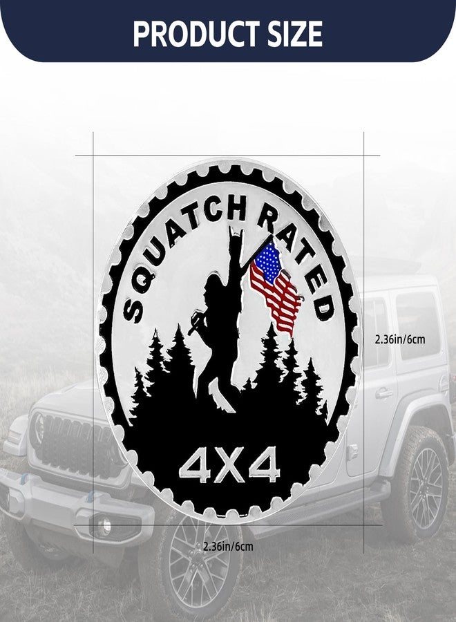 NTNEV Wild Man Pattern Rated Car Emblem, 4 x 4 Automotive Badge Decals, 3D Metal Car Badges Round Emblem Decals, Compatible with Jeep Wrangler Vehicles Trucks SUV (B) - Image 2