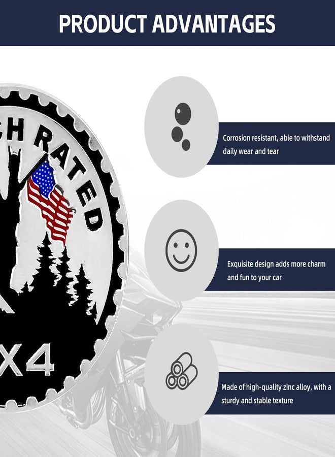 NTNEV Wild Man Pattern Rated Car Emblem, 4 x 4 Automotive Badge Decals, 3D Metal Car Badges Round Emblem Decals, Compatible with Jeep Wrangler Vehicles Trucks SUV (B) - Image 4