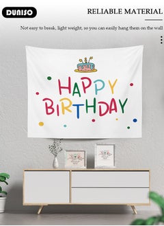 DUNISO Watercolor Birthday Banner for Kids, Happy Birthday Photography Background, Cartoon Birthday Party Backdrop Tapestry, Foldable Theme Background Cloth for Birthday Party Decoration Supplies  - Image 2