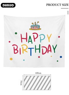 DUNISO Watercolor Birthday Banner for Kids, Happy Birthday Photography Background, Cartoon Birthday Party Backdrop Tapestry, Foldable Theme Background Cloth for Birthday Party Decoration Supplies  - Image 4