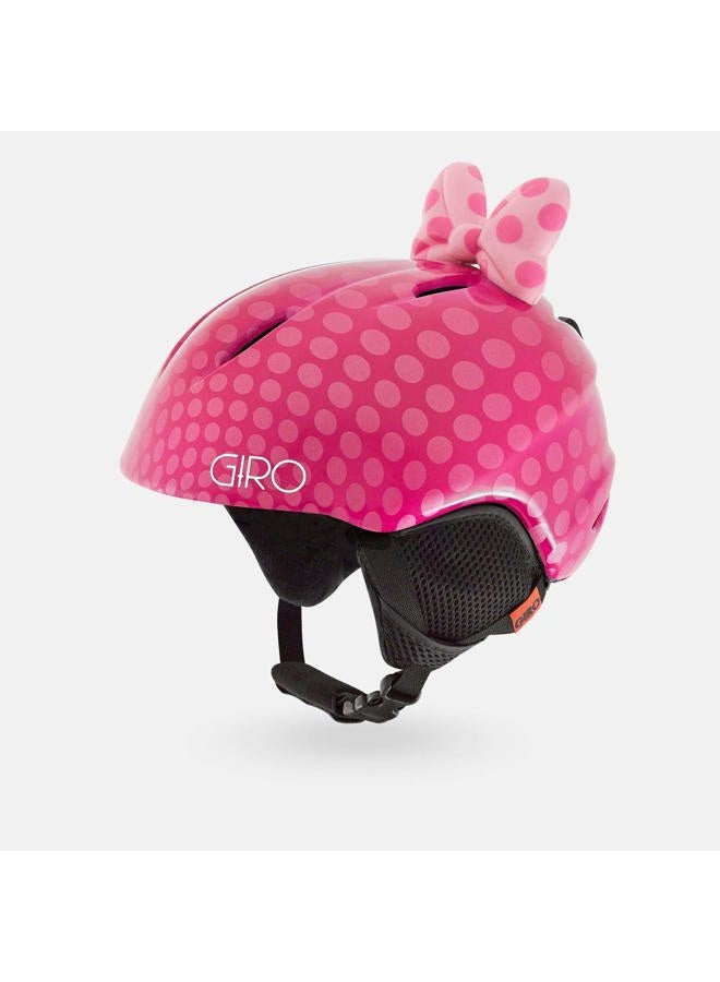 GIRO Launch Plus Kids Ski Helmet - Snowboard Helmet for Boys & Girls - Pink Bow Polka Dots - Size S (52-55.5 cm) - Image 1