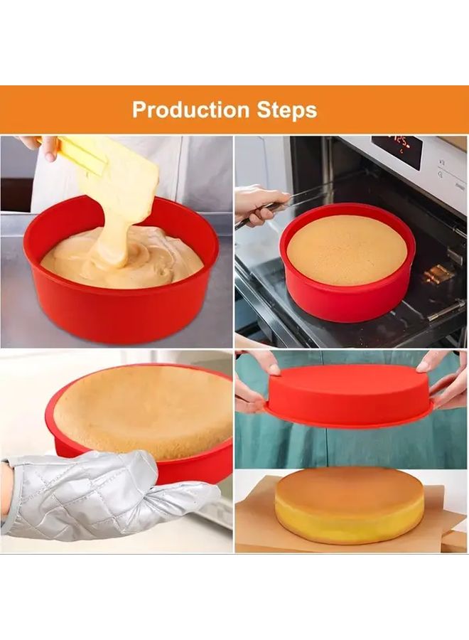 M Size Heat Resistant Silicone Cake Mold Foldable Nonstick Baking Oven Air Fryer Pan For Cake Shop Bakery Home Kitchen - Image 3