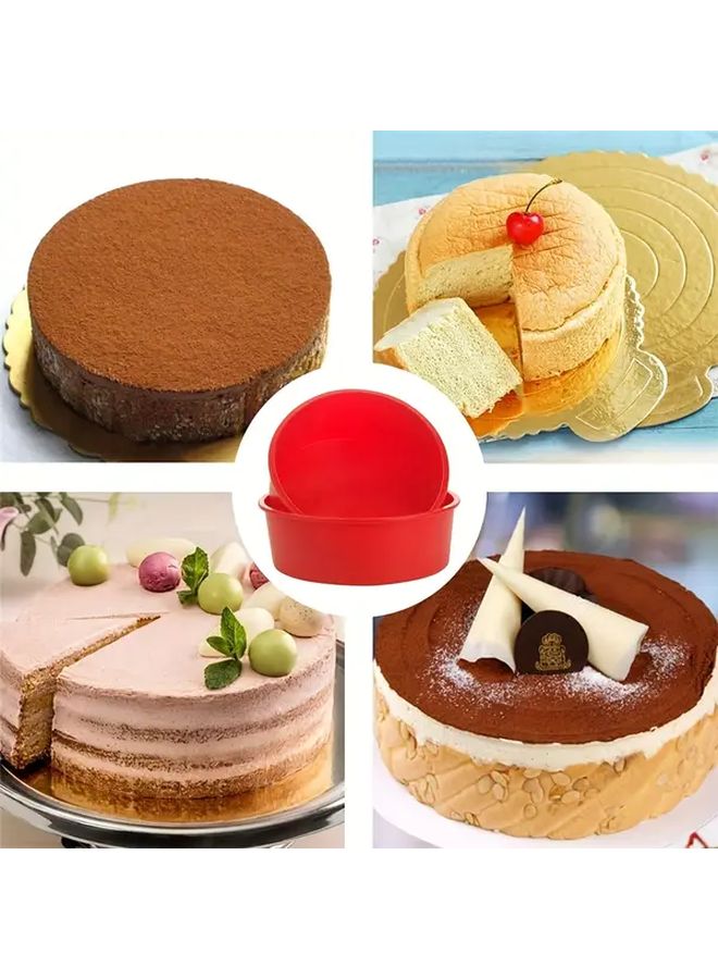 M Size Heat Resistant Silicone Cake Mold Foldable Nonstick Baking Oven Air Fryer Pan For Cake Shop Bakery Home Kitchen - Image 2