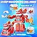 SUPER WINGS ألعاب سوبر وينغز القابلة للتحويل 6 روبوتات سوبر و 2 بدلة جت صغيرة قابلة للتحويل 2 في 1 سيارة سباق شخصية روبوت للأولاد والبنات من عمر 3 سنوات هدايا للأطفال في مرحلة ما قبل المدرسة باللون الأحمر - Image 4