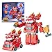 SUPER WINGS ألعاب سوبر وينغز القابلة للتحويل 6 روبوتات سوبر و 2 بدلة جت صغيرة قابلة للتحويل 2 في 1 سيارة سباق شخصية روبوت للأولاد والبنات من عمر 3 سنوات هدايا للأطفال في مرحلة ما قبل المدرسة باللون الأحمر - Image 2