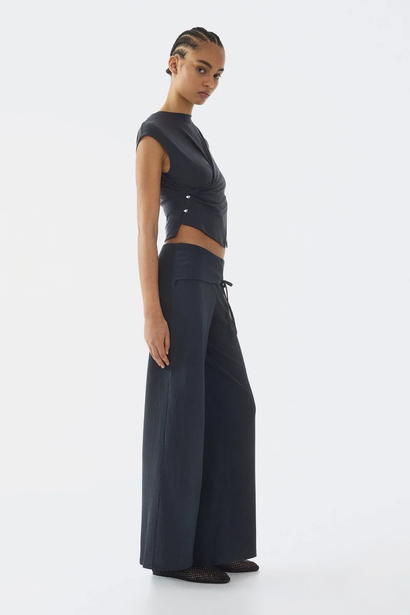H&M Tie-detail jersey trousers