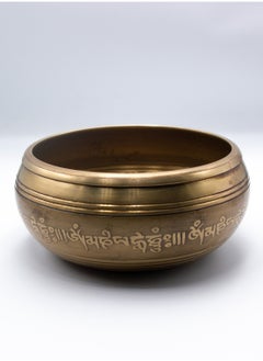 Alpine Crystals UAE Himalayan Singing Bowl from Nepal with Golden Unique Pattern | Enhance Healing, Mindfulness, Meditation, and Yoga Experience | Traditional Wooden Striker Included  - Image 4
