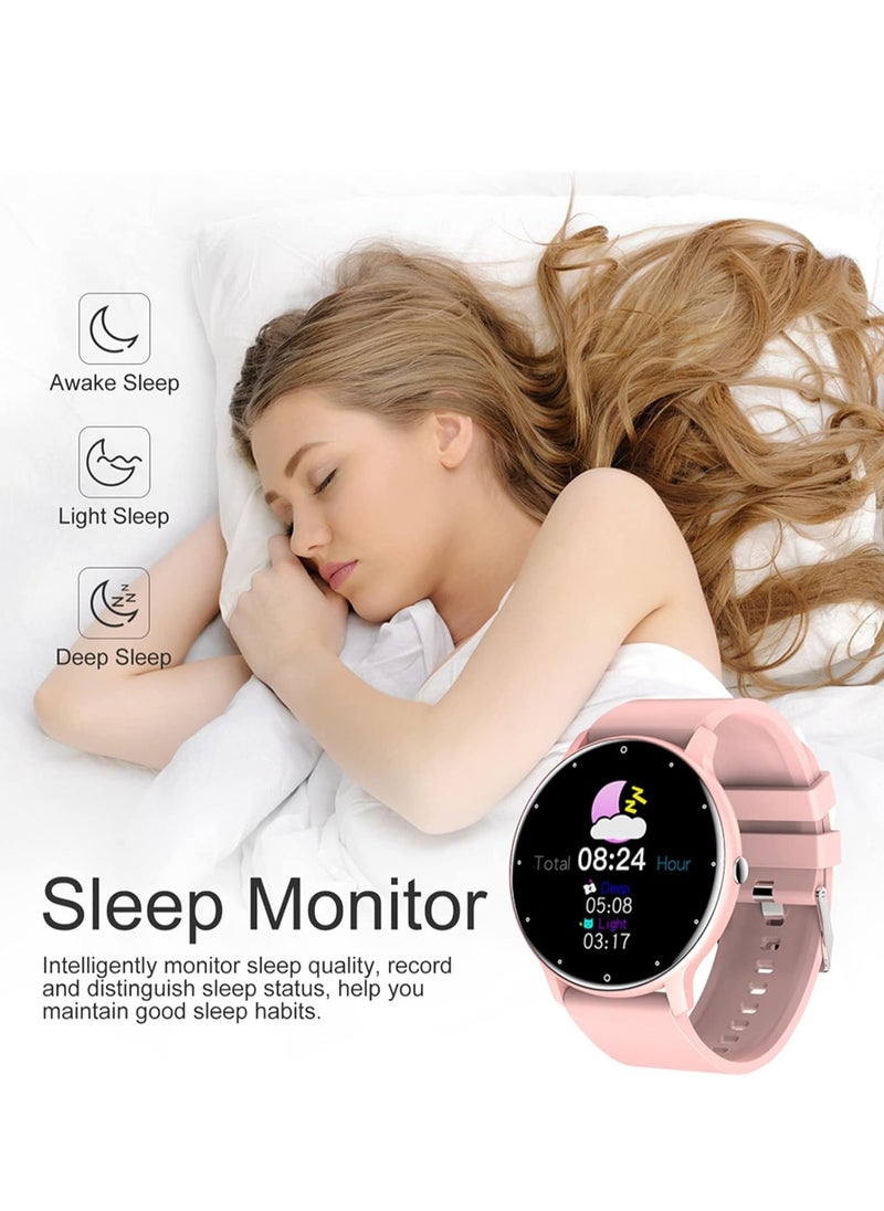 ZL02D Smart Watch, 1.28 Inch Touch Screen Fitness Tracker with Message Reminder, Blood Oxygen, Heart Rate Monitor, Sleep Analysis, Sports Modes for Android iOS