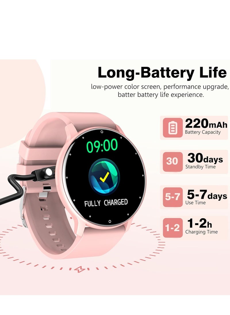 ZL02D Smart Watch, 1.28 Inch Touch Screen Fitness Tracker with Message Reminder, Blood Oxygen, Heart Rate Monitor, Sleep Analysis, Sports Modes for Android iOS