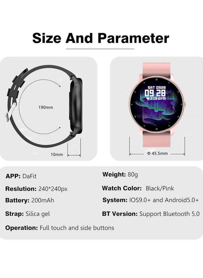 ZL02D Smart Watch, 1.28 Inch Touch Screen Fitness Tracker with Message Reminder, Blood Oxygen, Heart Rate Monitor, Sleep Analysis, Sports Modes for Android iOS