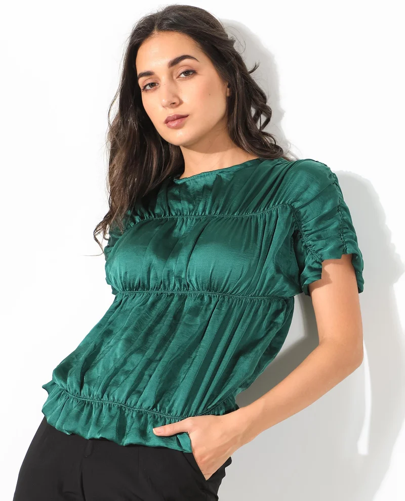 ريريزم بلوزة نسائية مريحة بكسرات