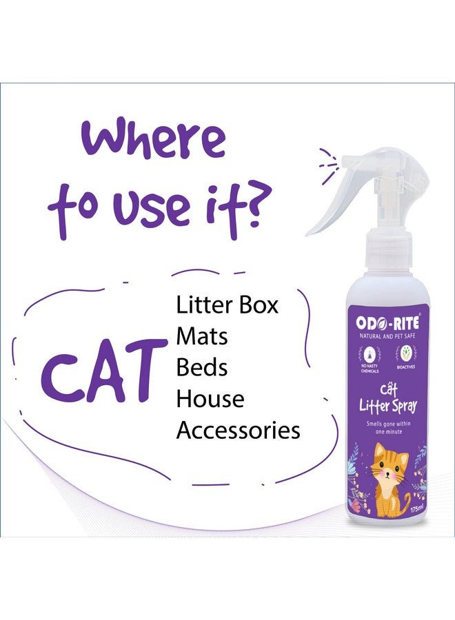 odo-rite ODO-RITE Cat Litter Spray, Odour Eliminator (175 ml) Removes Smell from Litter Box,Silky Fresh  - Image 3