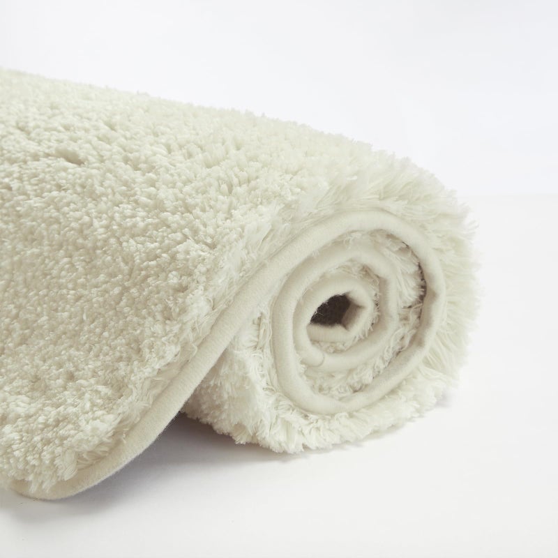 Suchtale Bath Mat for Non Slip Bathroom Soft Microfiber Shaggy Thick Plush Shower Mat 20 x 32 Ivory