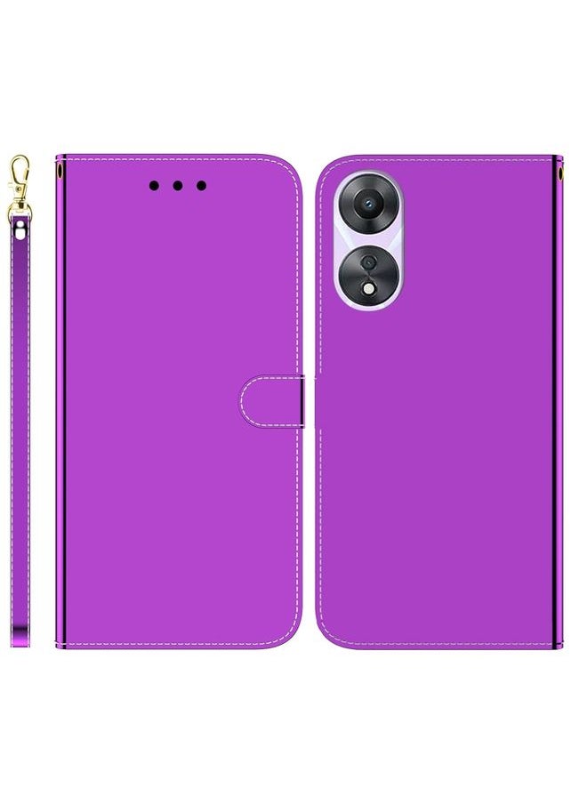 HuHa Case Cover For OPPO A78 4G Imitated Mirror Surface Leather Phone Case Purple 