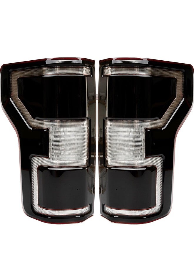 MiKaFex Brake Tail Light Rear Lamp Compatible With Ford F150 F-150 2018 2019 2020 Driver and Passenger Side Smoke Black Halogen Type OE-Style with Bulbs and Harness NON LED, NON Blind Spot Replace#JL3Z13405H - Image 1