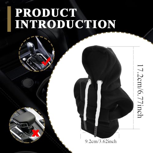 Kutyun Gear Shift Hoodie, Universal Car Shift Knob Cover, Automotive Interior Cute Gadgets, Car Accessories and Decorations Mini Hoodie for Car Shifter - Image 2
