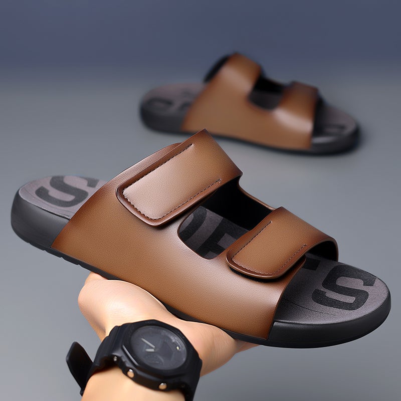 Slippers Men'S Summer Outfit Casual Boys High-End Soft-Soled Men'S Vietnamese Beach Leather Sandals - Image 2
